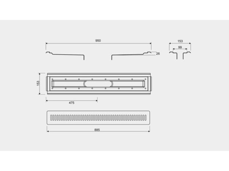 Unidrain Drain unit 4004 900 mm Vinyl