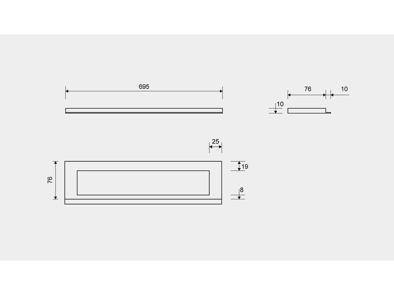 Unidrain HighLine Colour frame 700/10 mm Brass