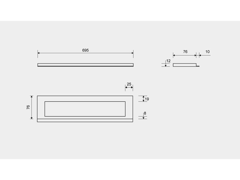 Unidrain HighLine Colour frame 700/12 mm Copper