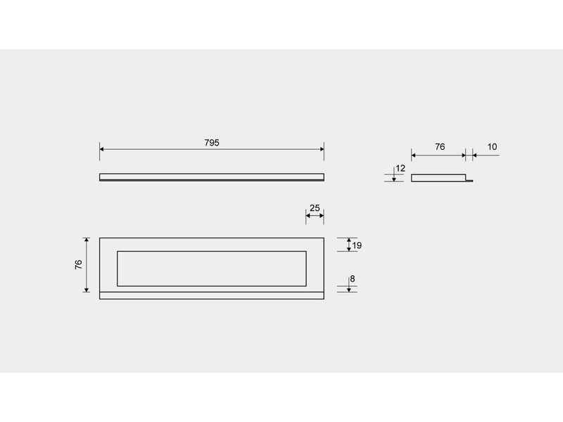 Unidrain HighLine Colour frame 800/12 mm Brass