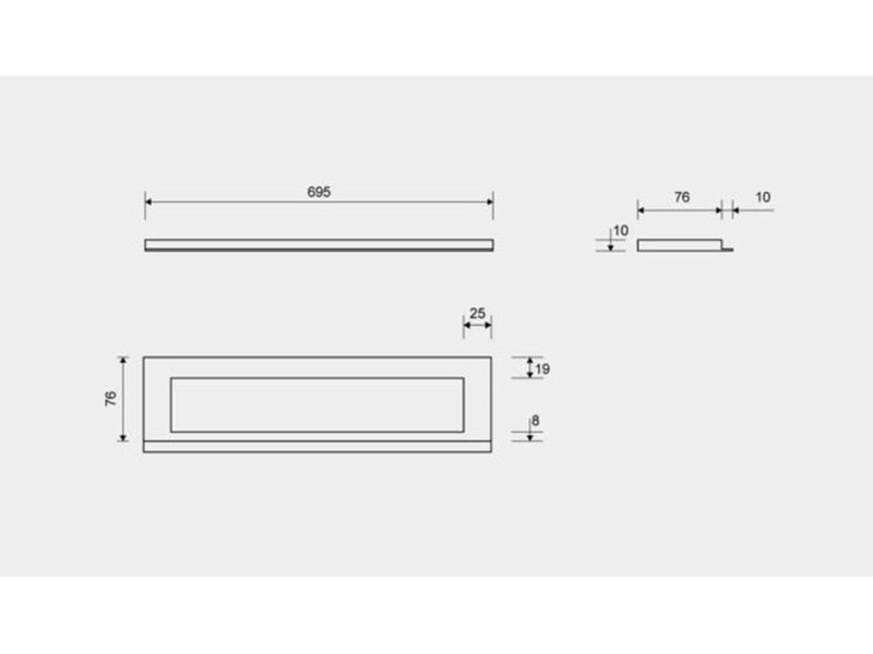 Unidrain HighLine frame 700/10 mm Brushed