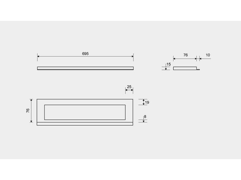 Unidrain HighLine frame 700/15 mm Brushed