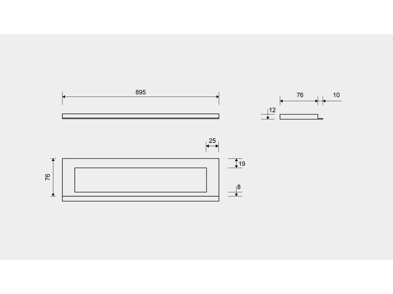 Unidrain HighLine frame 900/12 mm Brushed
