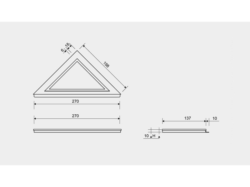 Unidrain HighLine frame incl. panel corner drain 10 mm
