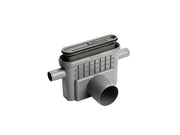 Unidrain Outlet unit w/horizontal outlet Ø75 mm incl. water trap and two horizontal side inlets Ø40/32 mm