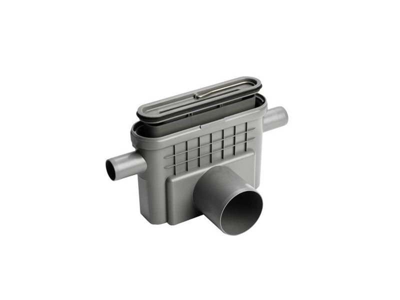 Unidrain Outlet unit w/horizontal outlet Ø75 mm incl. water trap and two horizontal side inlets Ø40/32 mm