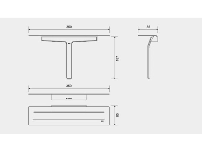 Unidrain Reframe Collection soap shelf and shower wiper Brass