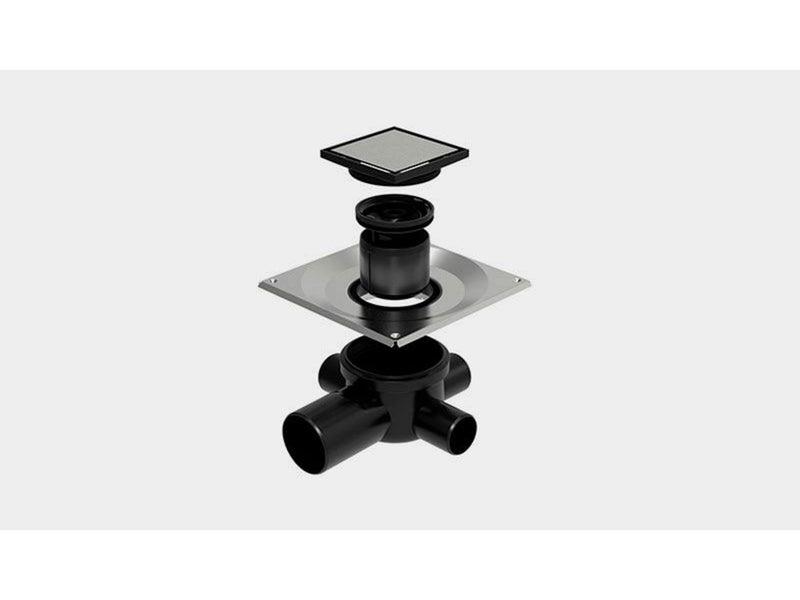 Unidrain Set 1 Square Custom 10x10 Ø75 mm horizontal