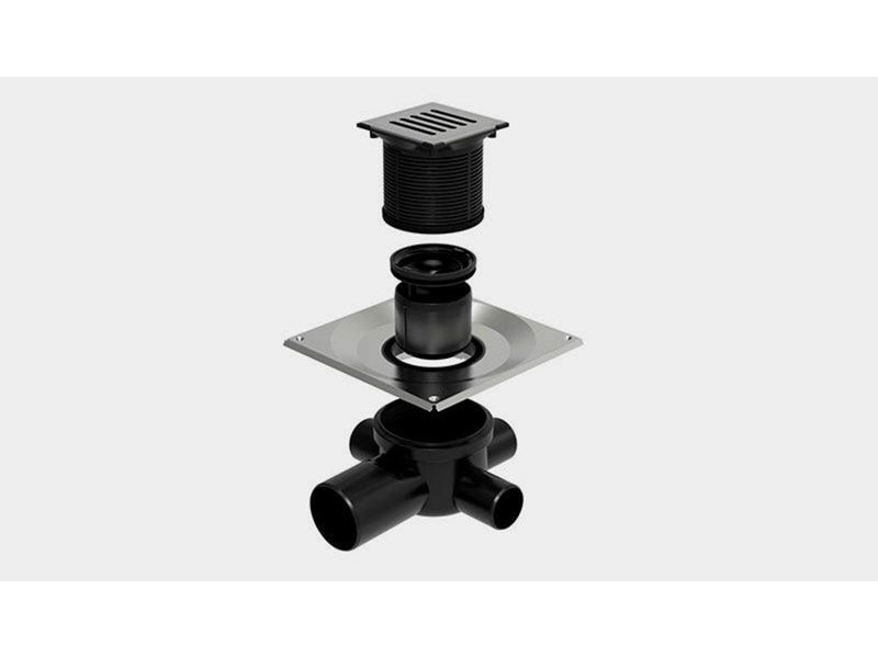 Unidrain Set 3 Square ClassicLine Column 10x10 Ø75 mm horizontal
