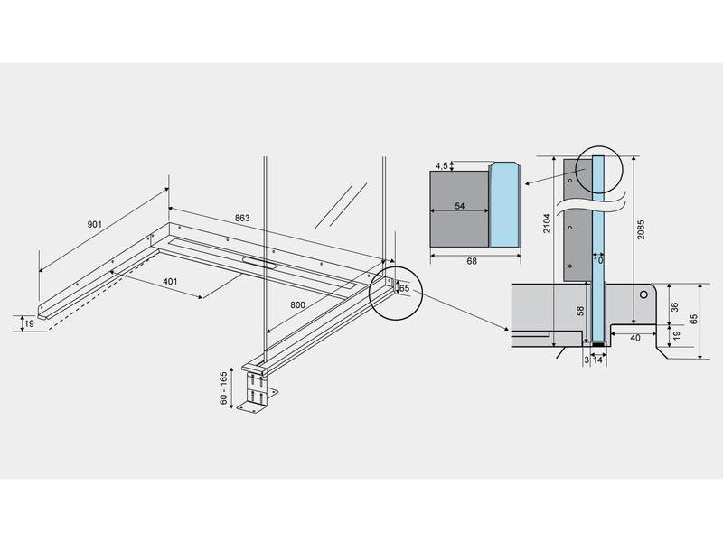 Unidrain ShowerLine drain unit right-aligned L 800 mm D 800 mm