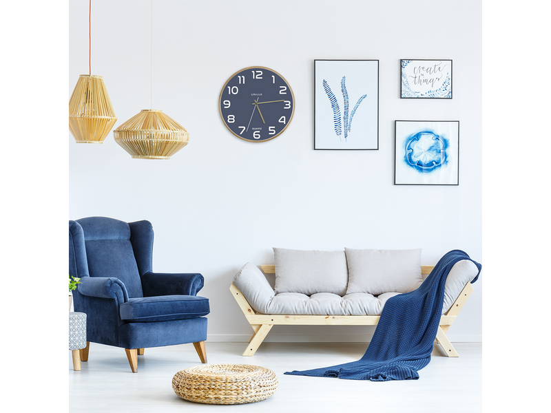 Unilux Baltic Clock blue/wood