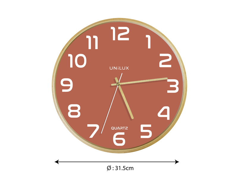 Unilux Baltic Clock brick/wood