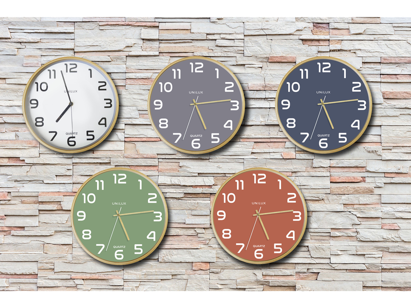 Unilux Baltic Clock brick/wood