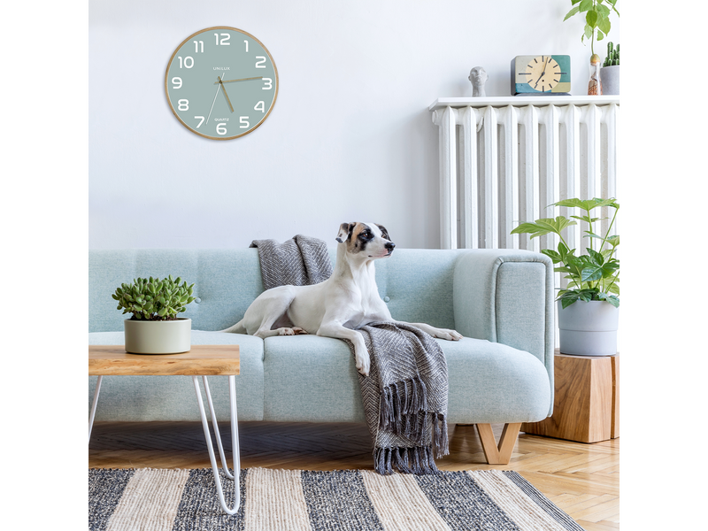 Unilux Baltic Clock green/wood