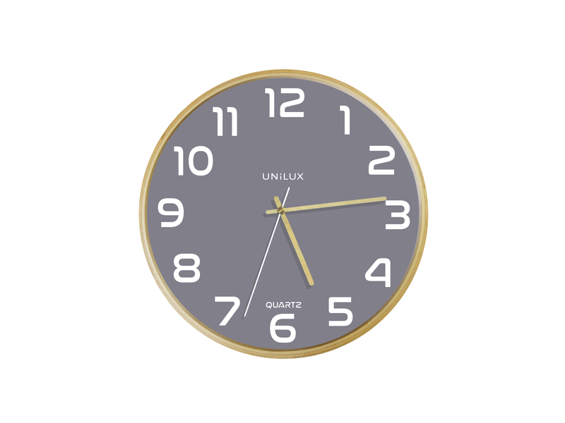 Unilux Baltic Clock grey/wood