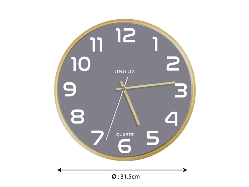 Unilux Baltic Clock grey/wood