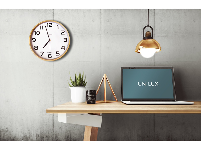 Unilux Baltic Clock white/wood