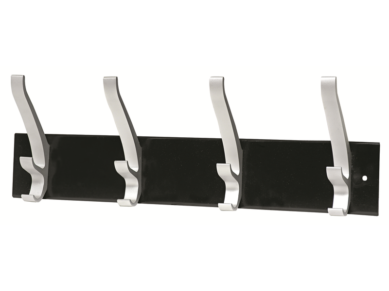 Unilux Cypres coat hook rack with 4 hooks black