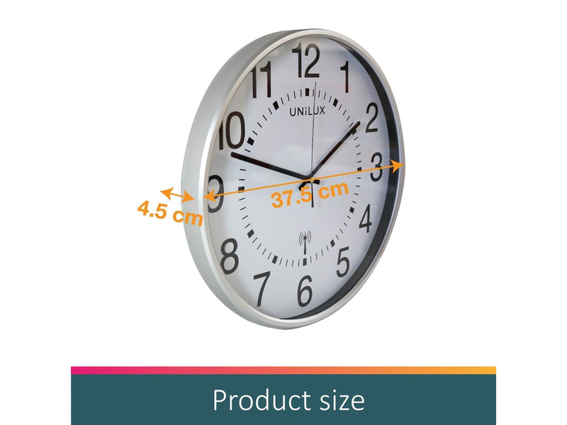 Unilux Maxi Wave Clock metal grey