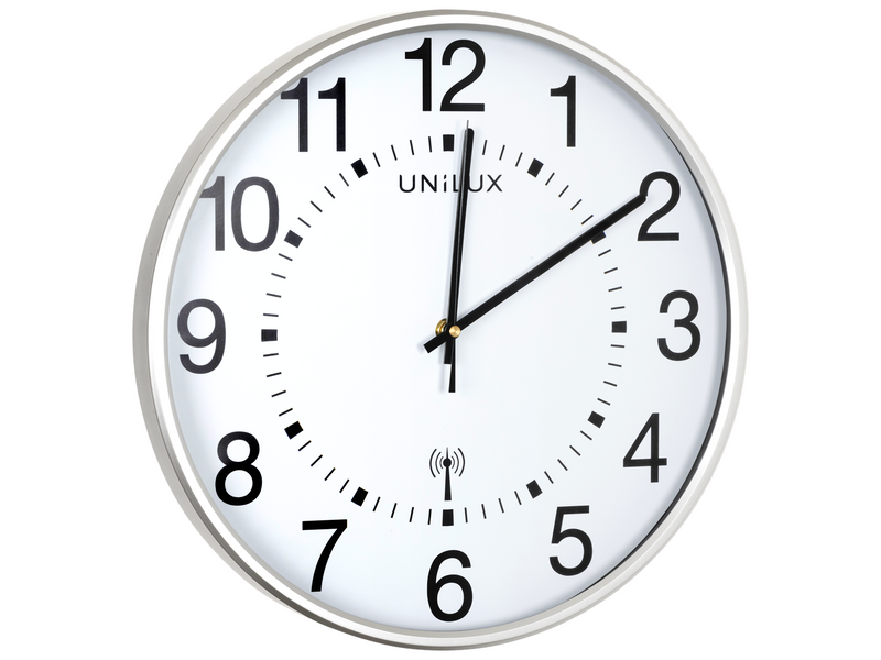 Unilux Maxi Wave Clock metal grey