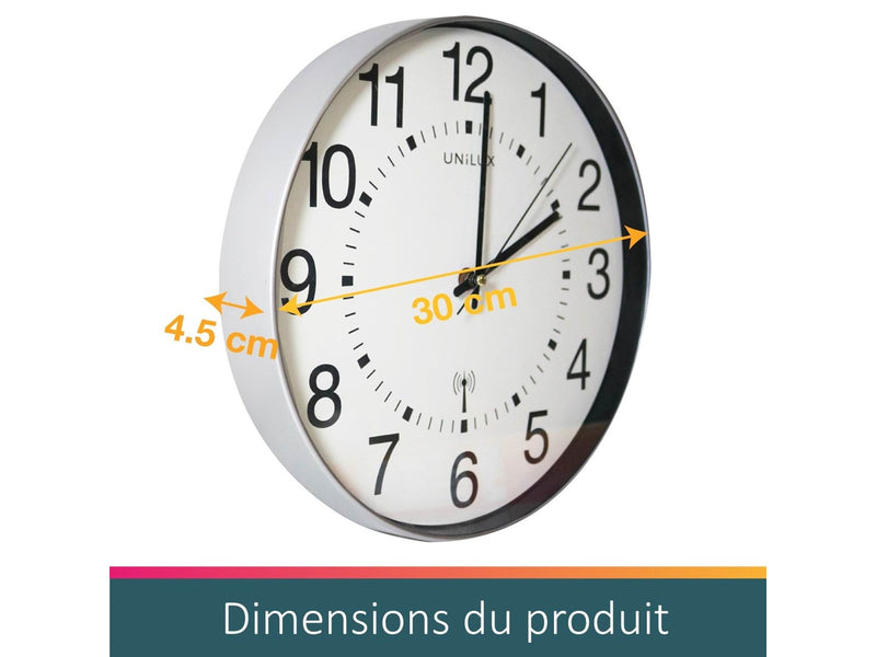 Unilux Wave Clock Metal grey