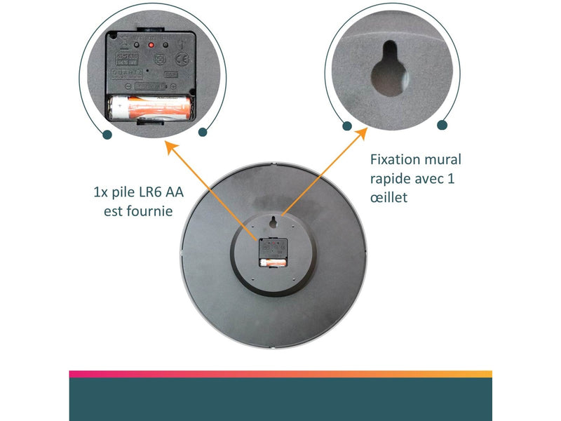 Unilux Wave Clock Metal grey