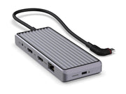 Unisynk 10 Port USB-C Hub 4K 60Hz 100W - Grey