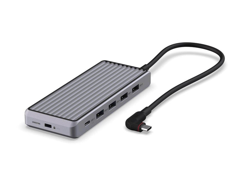 Unisynk 10 Port USB-C Hub 4K 60Hz 100W - Grey