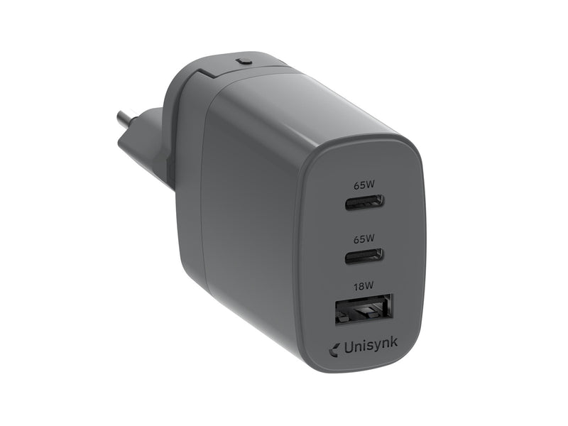 Unisynk 3 Port Global Multi-Charger Kit - 65W - Grey