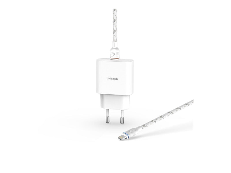 Unisynk Lightning Charger Kit EU PD 20W 2m - White