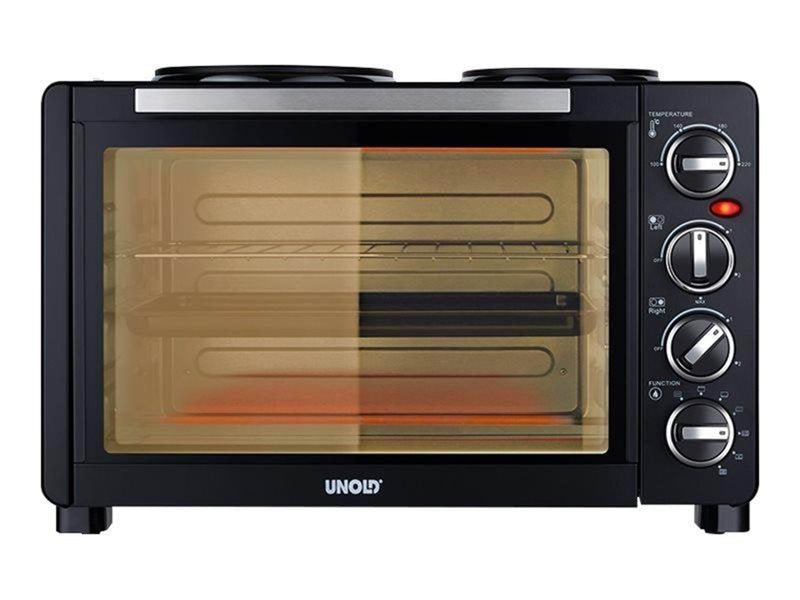 Unold 68885 All in One - electric oven with hot plates - black