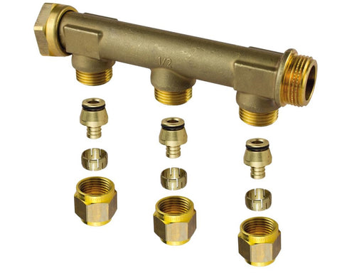 Uponor aqua plus manifold male swivel wtr pex dr 3/4mt/sn 3x15c/c50mm