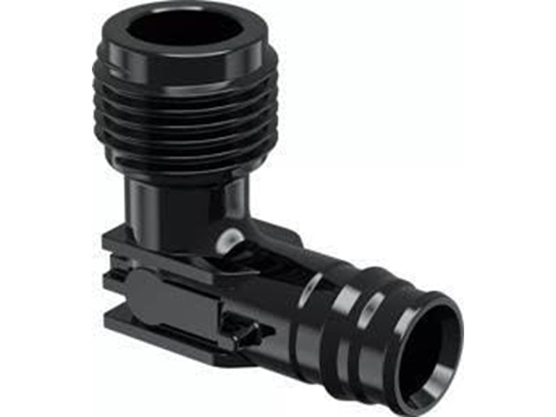 Uponor q&e elbow adapter 90° male thread ppsu black 16 mm x 12