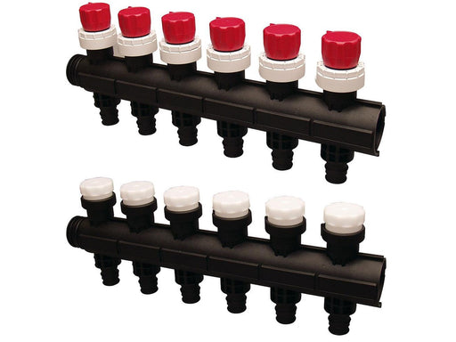Uponor vario plus manifold q&e w. valve ls 6x q&e 20x2.0