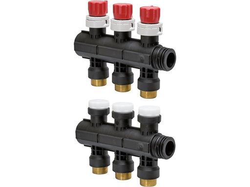 Uponor vario plus manifold w. valve ls 3x 3/4 euro