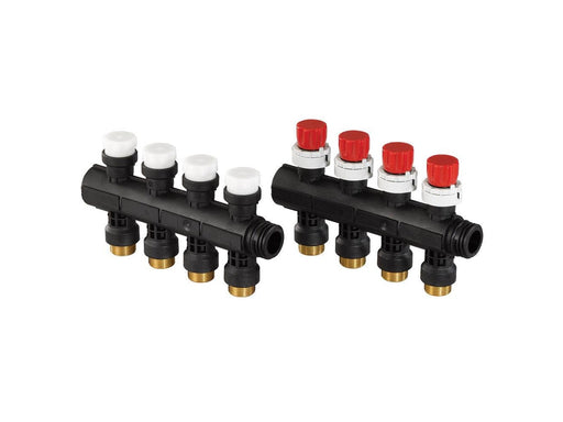 Uponor vario plus manifold w. valve ls 4x 3/4 euro