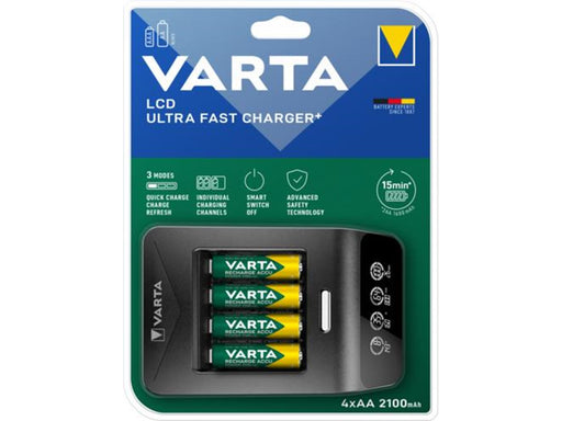 VARTA LCD Ultra Fast Charger+ incl. 4 Batt. 2100 m