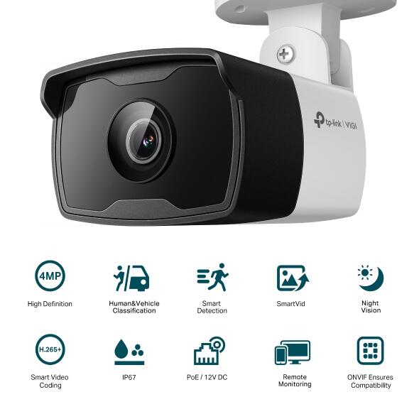 TP-Link VIGI C340I IR Netzwerk-Überwachungskamera für den Außenbereich mit 2,8 mm Objektiv