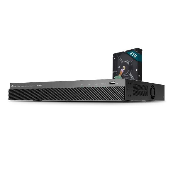 TP-Link VIGI NVR2008H-8MP-2TB 8 Kanal Netzwerk Video Recorder, 2x bis zu 10TB SATA HDD intern montierbar