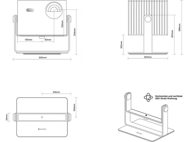 Valerion Projector Gimbal Table Stand - Max - recommended for