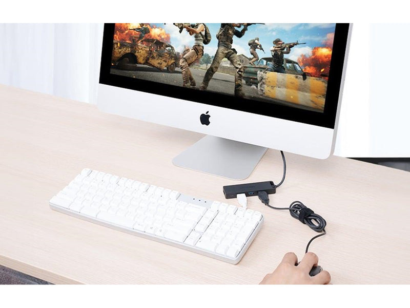 Vention Hub 5in1 with 4 Ports USB 3.0 and USB-C cable 0.15m Black USB-Hubs - USB 3.0 - 4 - Schwarz