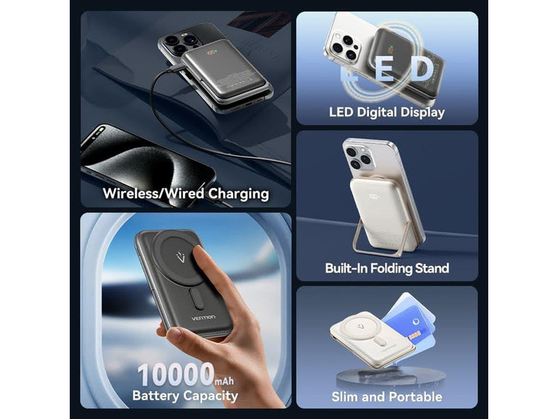 Vention Magnetic Powerbank FHNB0 20W 10000 mAh (black) - 10000 mAh