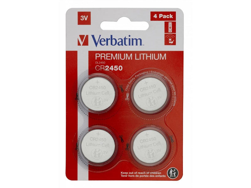 Verbatim Lithium Battery CR2450 3V (4-Pack)