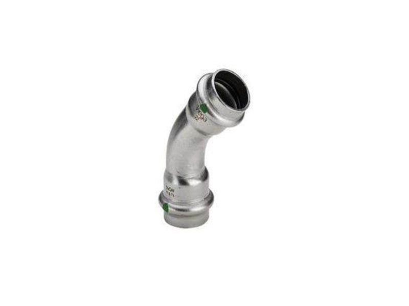 Viega Sanpress Inox bend 45° 42 Stainless steel/bright 435363
