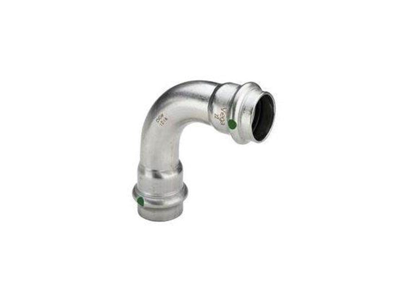 Viega Sanpress Inox bend 90° 15 Stainless steel/bright 435639