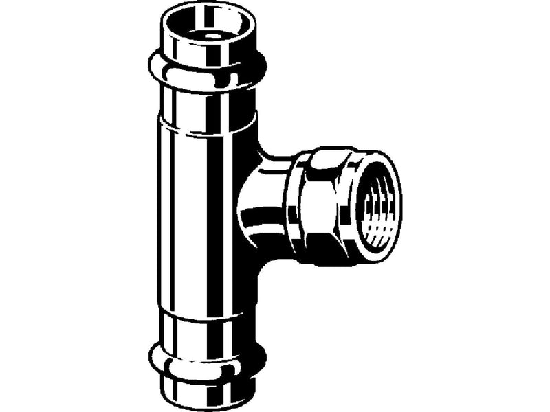 Viega Sanpress T-piece 22 x 1/2" x 22 mm gunmetal