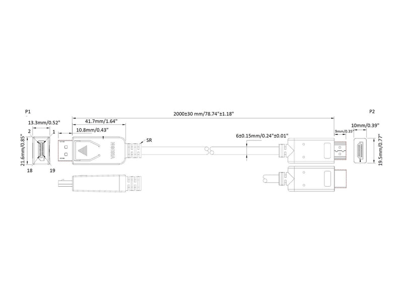Vision adapter cable - 2 m