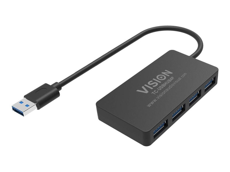 Vision - hub - 4 ports USB-Hubs - USB 3.2 - 4 - Schwarz