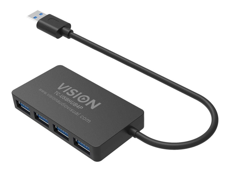 Vision - hub - 4 ports USB-Hubs - USB 3.2 - 4 - Schwarz