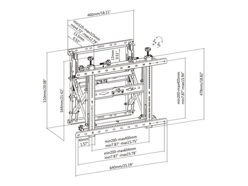 Vision - mounting kit - for LCD display - black - Max 70 kg - recommended for 45"-86"